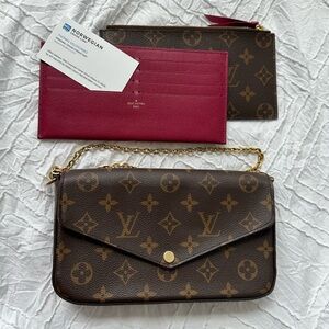 Louis Vuitton Brown Felicie Pochette Monogram Canvas Crossbody Bag